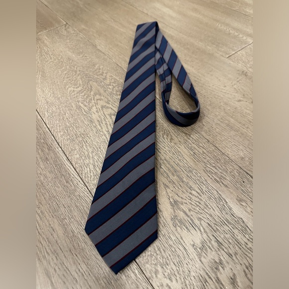 Ted Lapidus silk tie grey purple - Picture 2 of 3